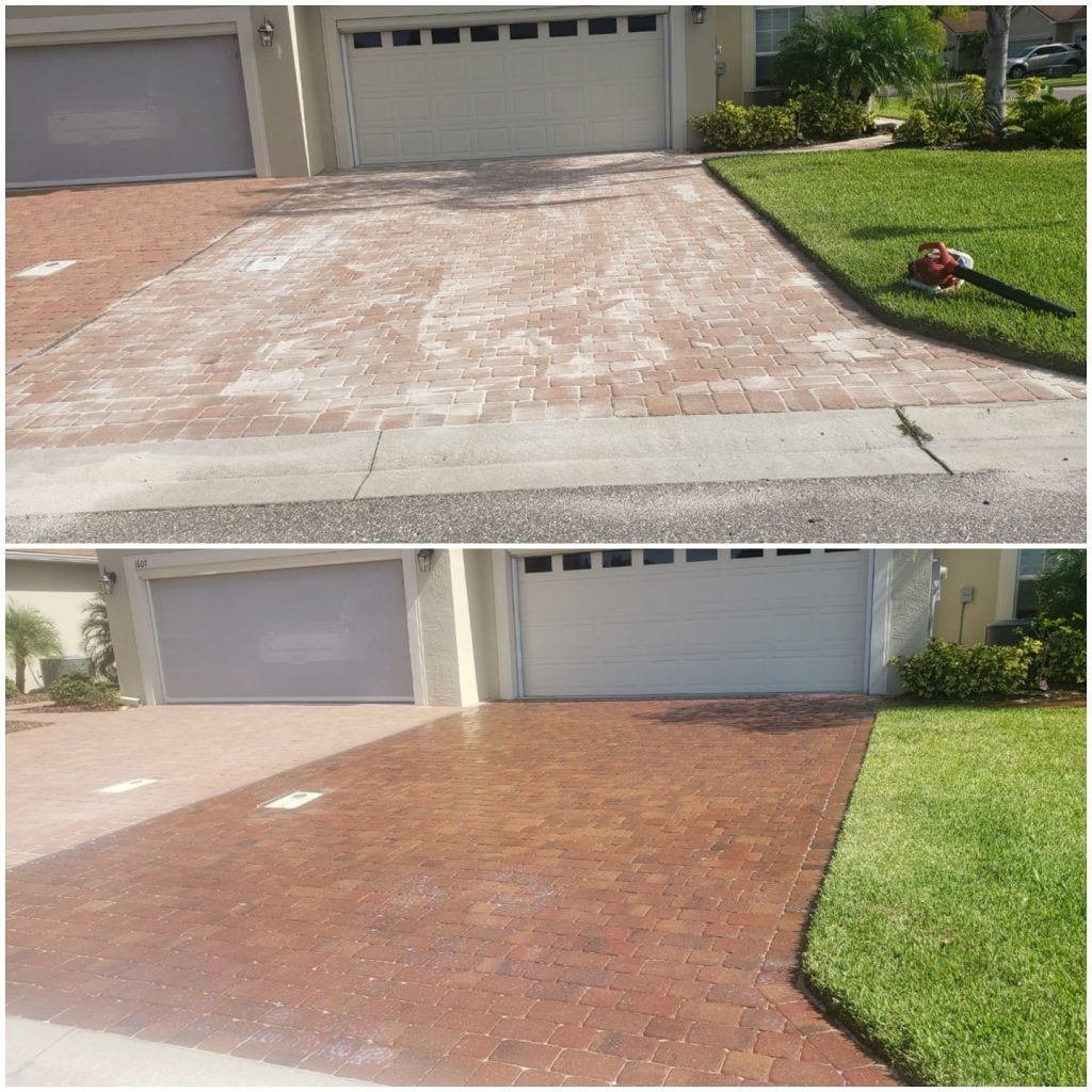 Before and After Driveway Cleaning